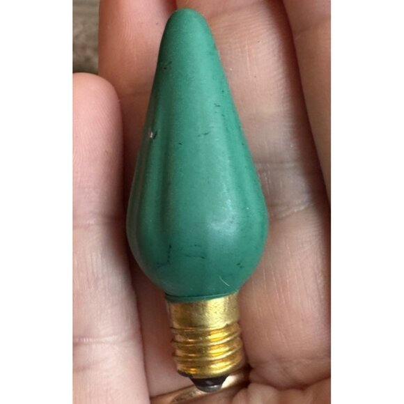 3 Vintage Christmas Light Bulb Figural Milk Glass Painted, Floral, Bird, Green - Picture 9 of 10